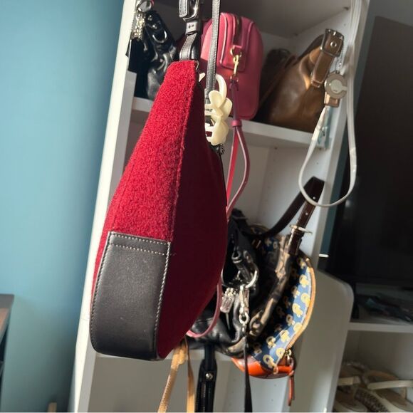 COACH Red Velvet Y2K Soho Hampton Hobo baguette Mini Bag 8142 Vintage - Picture 9 of 13